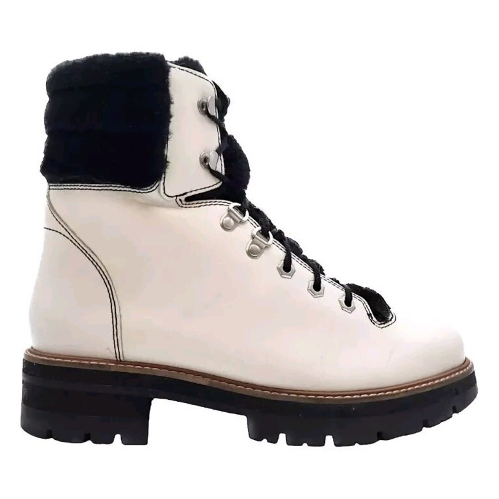 8.5 M Clarks Womens Orianna Hiker Combat Boot White Leather Excellent Condition